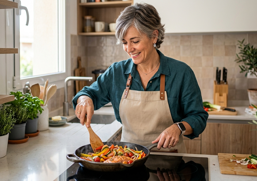 Cenas para la menopausia: El método de la "Sartén Única" para cocinar rápido y sano